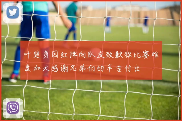 叶楚贵因红牌向队友致歉称比赛难度加大感谢兄弟们的辛苦付出
